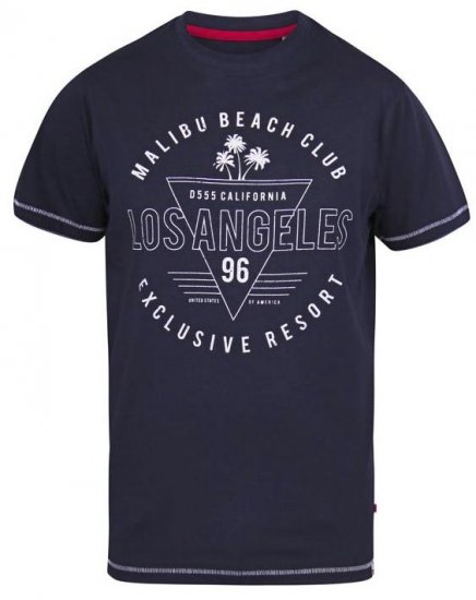D555 Stoke Los Angeles Beach Printed T-Shirt Navy - T-paidat - Isot T-paidat 2XL – 14XL