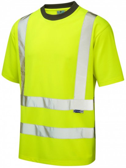 Leo Braunton Coolviz T-shirt Hi-Vis Yellow - Työvaatteet - Miesten Työvaatteet Isot Koot - 2XL-10XL