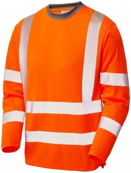 Leo Capstone Coolviz Plus Long Sleeve T-shirt Hi-Vis Orange - Työvaatteet - Miesten Työvaatteet Isot Koot - 2XL-10XL