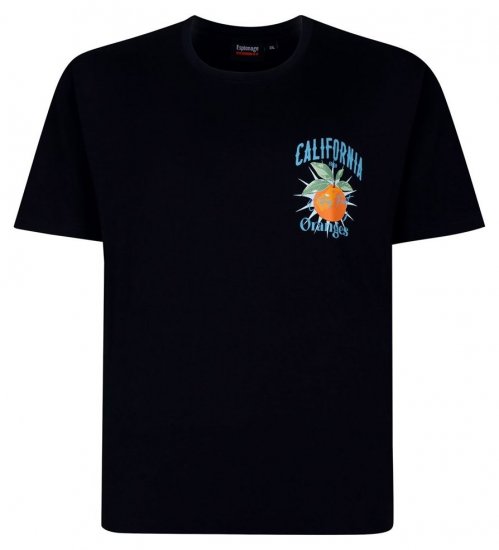 Espionage T449 California Oranges Painettu T-paita tummansininen - T-paidat - Isot T-paidat 2XL – 14XL