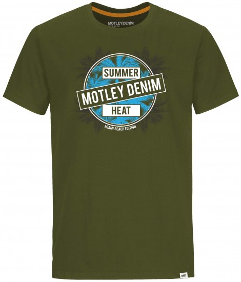 Motley Denim T-shirt Telford Dark Khaki - T-paidat - Isot T-paidat 2XL – 14XL