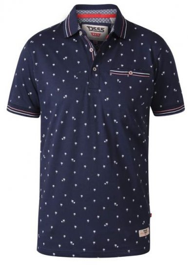D555 Thames Polo With Chest Pocket Navy - Pikeepaidat - Miesten isot pikeepaidat