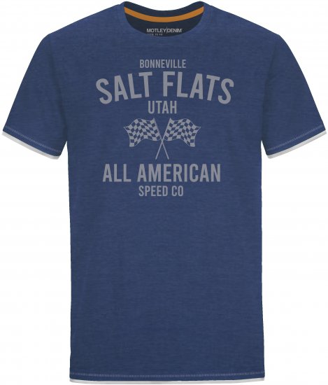 Motley Denim THIRSK T-shirt Dark Indigo - T-paidat - Isot T-paidat 2XL – 14XL