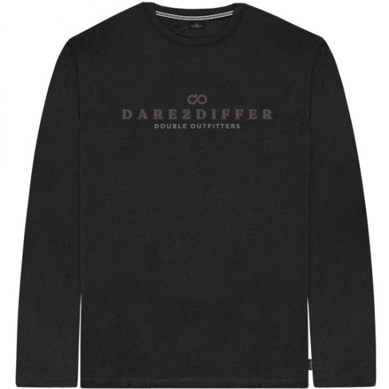 Double Outfitters TS-9172 Long Sleeve T-Shirt Print Black - T-paidat - Isot T-paidat 2XL – 14XL