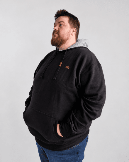 Motley Denim Riga Hoodie Black - Hupparit ja collegepaidat - Miesten hupparit ja collegepaidat isot koot