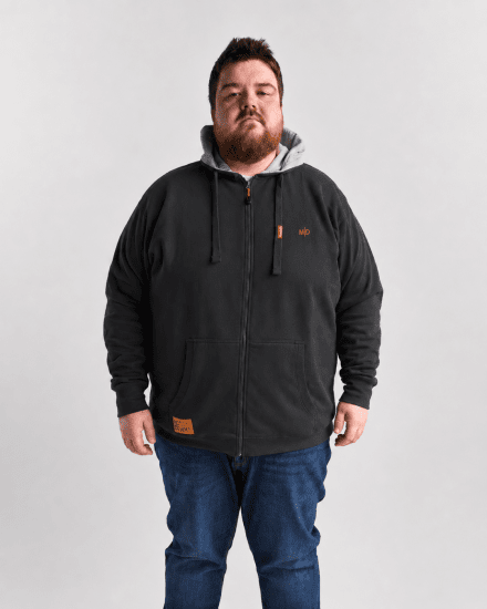 Motley Denim Copenhagen Hoodie Charcoal - Hupparit ja collegepaidat - Miesten hupparit ja collegepaidat isot koot