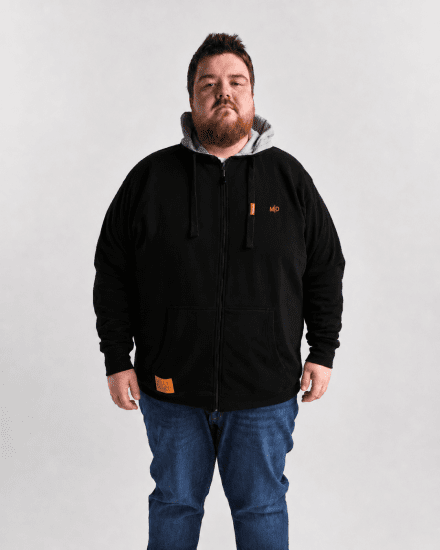 Motley Denim Copenhagen Hoodie Black - Hupparit ja collegepaidat - Miesten hupparit ja collegepaidat isot koot