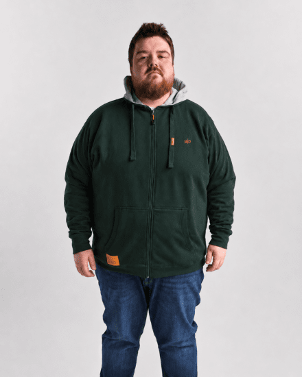 Motley Denim Copenhagen Hoodie Racing Green - Hupparit ja collegepaidat - Miesten hupparit ja collegepaidat isot koot