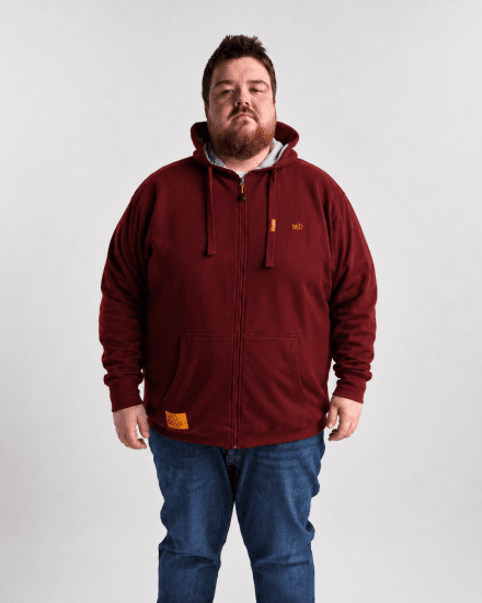Motley Denim Copenhagen Hoodie Red - Hupparit ja collegepaidat - Miesten hupparit ja collegepaidat isot koot