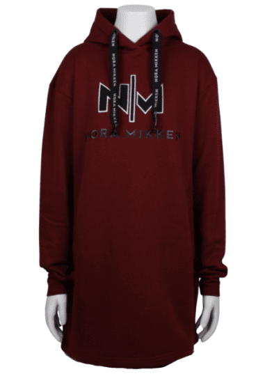 Nora Mikken KADRI WHITE Long Hoodie Burgundy - Hupparit ja collegepaidat - 