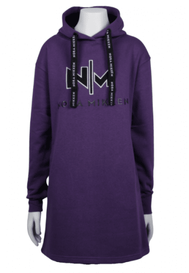 Nora Mikken KADRI WHITE Long Hoodie Purple - Hupparit ja collegepaidat - 