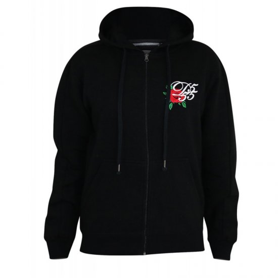 D555 Verlin Couture Full Zip Hoodie Black - Hupparit ja collegepaidat - Miesten hupparit ja collegepaidat isot koot