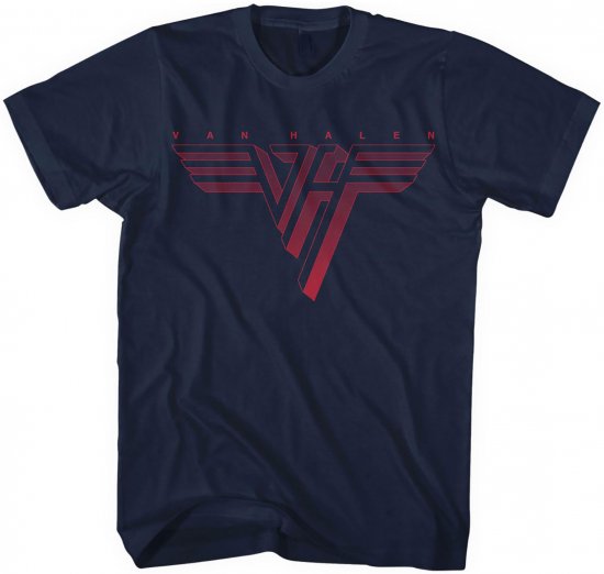 Van Halen Classic Red Logo T-shirt Navy - T-paidat - Isot T-paidat 2XL – 14XL