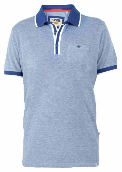 D555 Viper Melange Pique Polo Navy Twist - Pikeepaidat - Miesten isot pikeepaidat