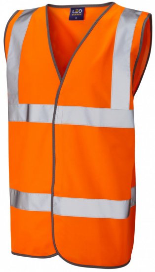 Leo Tarka Waistcoat Hi-Vis Orange - Työvaatteet - Miesten Työvaatteet Isot Koot - 2XL-10XL