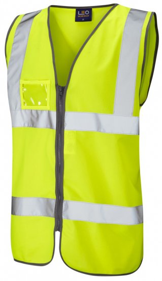 Leo Rumsam Zip Front Waistcoat Hi-Vis Yellow - Työvaatteet - Miesten Työvaatteet Isot Koot - 2XL-10XL