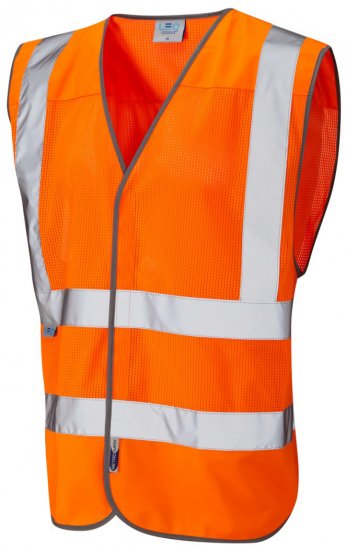Leo Arlington Coolviz Waistcoat Hi-Vis Orange - Työvaatteet - Miesten Työvaatteet Isot Koot - 2XL-10XL