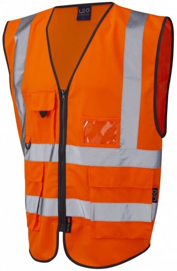 Leo Lynton Superior Waistcoat Hi-Vis Orange - Työvaatteet - Miesten Työvaatteet Isot Koot - 2XL-10XL