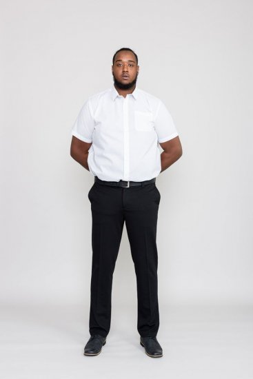 D555 Yarmouth Four Way Stretch Trouser With Flexible Waistband Black - Farkut ja housut - Miesten isot farkut ja isot housut W40-W70