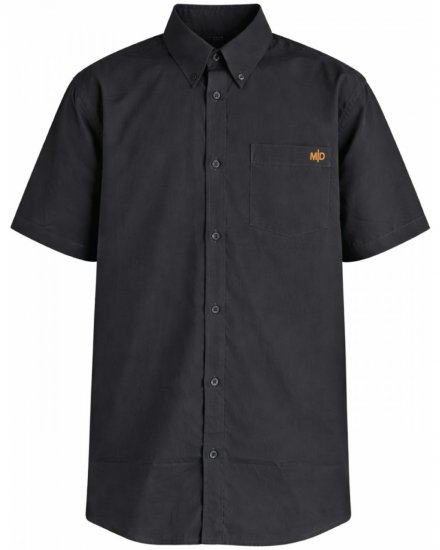Motley Denim Zagreb Lyhythihainen Kauluspaita Tummanharmaa - Kauluspaidat - Miesten isot kauluspaidat 2XL – 8XL