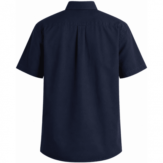 Motley Denim Zagreb Lyhythihainen Kauluspaita Laivastonsininen - Kauluspaidat - Miesten isot kauluspaidat 2XL – 8XL