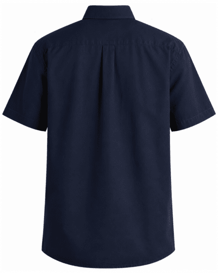 Motley Denim Zagreb Lyhythihainen Kauluspaita Laivastonsininen - Kauluspaidat - Miesten isot kauluspaidat 2XL – 8XL