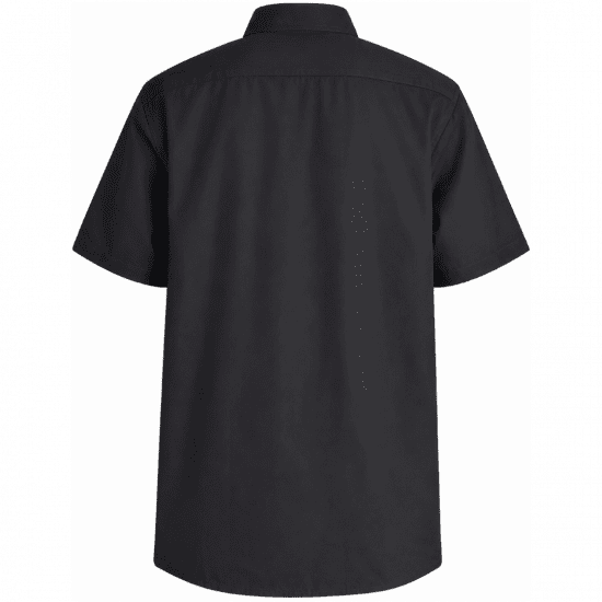 Motley Denim Zagreb Lyhythihainen Kauluspaita Musta - Kauluspaidat - Miesten isot kauluspaidat 2XL – 8XL