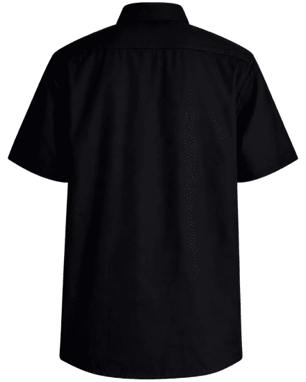 Motley Denim Zagreb Lyhythihainen Kauluspaita Musta - Kauluspaidat - Miesten isot kauluspaidat 2XL – 8XL