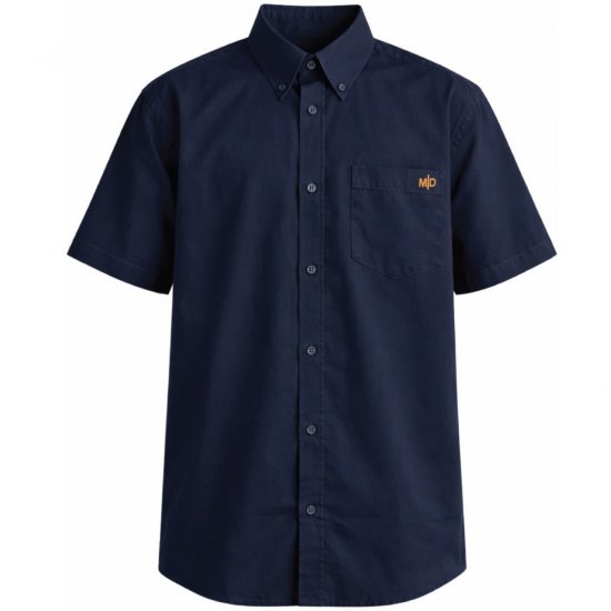 Motley Denim Zagreb Lyhythihainen Kauluspaita Laivastonsininen - Kauluspaidat - Miesten isot kauluspaidat 2XL – 8XL