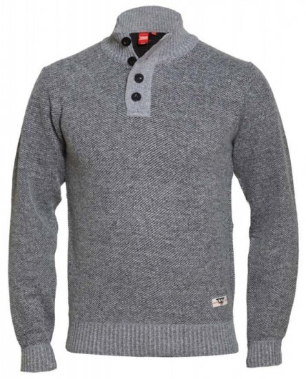 D555 Zane Sweater Grey - Hupparit ja collegepaidat - Miesten hupparit ja collegepaidat isot koot